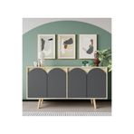 VM VERTEX MOBİLYA Venezia Ahşap Ayaklı Bohem Konsol Safir Meşe - Antrasit 150 Cm Safir Meşe-Antrasit 150 x 45
