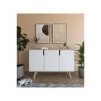 VM VERTEX MOBİLYA Verona 120 Cm Konsol, Kahve Köşesi, Tv Ünitesi, Çok Amaçlı Ahşap Ayaklı Konsol Safir Meşe-beyaz Safir Meşe-Beyaz