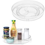Voarge Döner tabak buzdolabı düzenleyici, mutfak baharat rafı, döner plaka, mutfak buzdolabı düzenleyici, 360° döndürülebilir Lazy Susan döner tabak, baharatlar ve pişirme malzemeleri için (tek katlı)