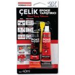 Vodabond 2k Rapid Gri Çelik Epoksi Yapıştırıcı 40 ml Süper Güçlü Metal Yüzeyler İçin