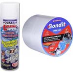 Vodaseal Leak Fix Su Geçirmez Sızdırmaz Sprey Beyaz 396 gr + Çamur Bant