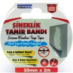 Vodaseal Yapışkanlı Sineklik Tamir Bandı - 50 mm x 2 Mt. - Gri - 50 mm. x 2 mt.