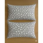 Voddi 2 Adet Desenli 50X70 cm Yastık Kılıfı Fermuarlı %70PAMUK - Gri - 50 x 70