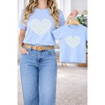 VODEXA Anne Kız Çocuk Kombin Oversize Tişört – Anne & Çocuk Twin T-Shirt ÇİÇEK KALP Baskılı (Tekli Fiyat)