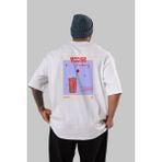 Vodka Cranberry Arka Baskılı Oversize T-Shirt Erkek Kadın Unisex %100 Pamuk Bisiklet Yaka Tişort - Beyaz - XL