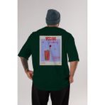 Vodka Cranberry Arka Baskılı Oversize T-Shirt Erkek Kadın Unisex %100 Pamuk Bisiklet Yaka Tişort - Zümrüt Yeşili