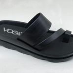 Voga 1740 Siyah Cilt Comfort Casual Kadın Terlik