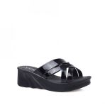 Voga 2104 Dolgu Topuk Comfort Casual Kadın Terliği Siyah 38