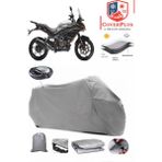 Voge 300 Ds Branda Gri Arka Çanta Uyumlu(Topcase) Motosiket Brandası Motor Örtüsü Çadır Su Geçirmez Motosiklet Kılıfı Motor Brandası,lastikli,taşıma Torbalı
