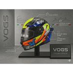 Vogs WS-210 Güneş Vizörlü Çene Açılır Kask Mavi Kırmızı Sarı (Şeffaf Vizörlü) Kask - 2XL