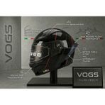 Vogs WS-210 Güneş Vizörlü Çene Açılır Kask (Şeffaf Vizörlü) Kask Siyah Kırmızı Çizgili