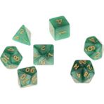 Vogue 7 Adet Altın Numarası Çoklu Dices Set Çocuklar Yetişkinler D & D Rpg Oyunu Accs - Yeşil (Yurt Dışından)
