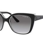 Vogue Eyewear Kadın Güneş Gözlüğü Koyu Havana Çerçeve, Kahverengi Gradyan Lensler, 53MM, Üst Siyah/Serigrafi, 53 mm