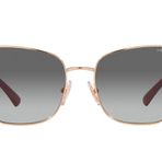 Vogue Eyewear Kadın Güneş Gözlüğü Tunç Çerçeve, Gri Gradyan Mavi Lensler, 56MM, Pembe Altın, Large