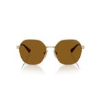 Vogue Eyewear Kadın Vo4318sb Yuvarlak Güneş Gözlüğü, Soluk Altın/Koyu Kahverengi Polarize, 55 mm