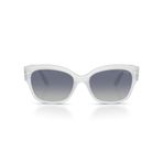Vogue Eyewear Kadın Vo5638su Evrensel Fit Kelebek Güneş Gözlüğü, Üst Beyaz/Opal Süt/Gri Gradyan Mavi, 55 mm