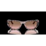 Vogue Unisex Güneş Gözlüğü - Dikdörtgen Form Pembe Havana Kemik Çerçeve Pembe Degrade Kahverengi Cam 0Vo5586s