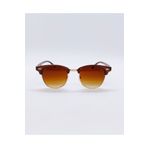 vogue vault Gold Çerçeve Detaylı, Kahverengi Vintage Model Oval Unisex Güneş Gözlüğü