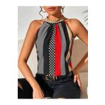 Vogueway Kadın Yarım Balıkçı Yaka Kolsuz Mikro Bluz