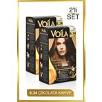 Voila Kadın 2'li Paket Keratin Kalıcı Çikolata Kahve 6.34 Saç Boyası