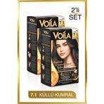 Voila Kadın 2'li Paket Keratin Kalıcı Küllü Kumral 7.1 Saç Boyası