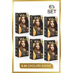 Voila Kadın 6lı Paket Keratin Kalıcı Çikolata Kahve 6.34 Saç Boyası