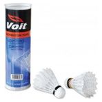 Voit Badminton Topu 6'lı Beyaz Renk PVC ve Taban Mantar Malzemeden Profesyonel Kullanım İçin