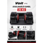 Voit Pro 25 kg Ayarlanabilir Dambıl Seti Sehpalı Fitness Ağırlık Dumbbell Ev Tipi Spor Ekipmanı
