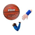 Voit Xgrip Profesyonel 6 Numara Basketbol Topu +Basketbol Kolluğu+ Sporcu Havlu Bilekliği - Mavi