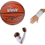 Voit Xgrip Profesyonel Basketbol Topu 7 Numara +Basketbol Kolluğu+ Sporcu Havlu Bilekliği 4 Renk Seçeneği Teknonest 5 Numara - Beyaz