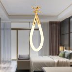 Vojens Tekli Gold Ledli Kelebek Detaylı Modern Koridor, Yatak Odası Salon Sarkıt Led Avize