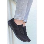 Vojo 4359 Bağcıksız Anorak Erkek Spor Ayakkabı Siyah Düz Platform Taban ile Rahat Kullanım