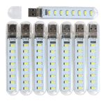 VOKARO Güç Tuğlası/Taşınabilir Güç İstasyonu için 8 Lamba Boncuklu Küçük USB Işık Çubuğu (8'li Paket) (Beyaz)