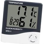 Vokmon 2 Parça Dijital Termometre Nem Ölçer Oda Sıcaklığı İç Mekan LCD Alarm Saat Higrometre