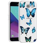 Vokuha Galaxy J7 2017/J7 Prime/J7 Sky Pro/J7 Halo/J7 V/J7 Perx/Galaxy Halo Kılıf, Samsung Galaxy J7 2017 için Şeffaf İnce Desenli Yumuşak TPU Kauçuk Arka Telefon Koruyucu Kılıf (Mavi Kelebek)