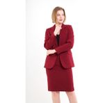 Volanlı Bordo Ceket Etek Takım - 38