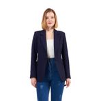 VOLANLI Kadın Hakim Yaka Kaşe Ceket, Lacivert, Tam Astarlı, Düğme Detaylı, Klasik, Resmi, Uzun Kollu,%91 Polyester (40)