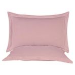 Volanlı Yastık Kılıfı Seti %100 Pamuk (2 Adet) Fermuarlı - 50 x 70 - Açık Pembe