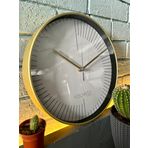 VOLANTE® Modern Duvar Saatleri BRILLIANT Serisi 30 cm Ø Gerçek Cam Ev/Ofis/Mutfak/Sınıf/Okul Sessiz & Akar (ALTIN)