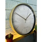 VOLANTE® Modern Duvar Saatleri LOFTY Serisi 30 cm Ø Gerçek Cam Ev/Ofis/Mutfak/Sınıf/Okul Sessiz & Akar (ALTIN)
