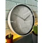 VOLANTE® Modern Duvar Saatleri LOFTY Serisi 30 cm Ø Gerçek Cam Ev/Ofis/Mutfak/Sınıf/Okul Sessiz & Akar (BEYAZ-GÜMÜŞ)
