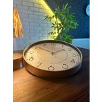 VOLANTE® Modern Duvar Saatleri ROME Serisi 35 cm Ø Gerçek Cam Ev/Ofis/Mutfak/Sınıf/Okul Sessiz & Akar (BRONZ)