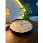 VOLANTE® Modern Duvar Saatleri ROME Serisi 35 cm Ø Gerçek Cam Ev/Ofis/Mutfak/Sınıf/Okul Sessiz & Akar (SİYAH-BRONZ)