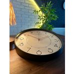 VOLANTE® Modern Duvar Saatleri ROME Serisi 35 cm Ø Gerçek Cam Ev/Ofis/Mutfak/Sınıf/Okul Sessiz & Akar (SİYAH-PEMBE)