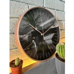 VOLANTE® Modern Duvar Saatleri SALVIA Serisi 35 cm Ø Gerçek Cam Ev/Ofis/Mutfak/Sınıf/Okul Sessiz & Akar (BRONZ)