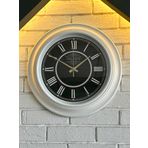 VOLANTE® Vintage Duvar Saatleri BEYAZ-İNCİ Serisi 45 cm Ø Gerçek Cam Ev/Ofis/Mutfak/Sınıf/Okul Sessiz & Akar (V-BYZ18GLD)
