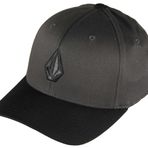 Volcom Erkek Tam Taş Flexfit Streç Şapka, Asfalt Siyahı - Yeni, S