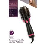 VOLEMİ Profesyonel 2200W Hava Üflemeli Saç Şekillendirici İyonik Düzleştirici Fön Tarağı Ve Hacim Verici Fırça