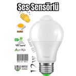 VOLEMİ Ses Sensörlü Algılayıcılı Led Lamba E27 Duy 10w Işık Lamba A Otomatik Led Ampül