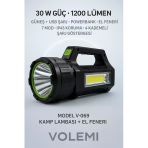 Volemi V-069 Uzun Menzilli Şarjlı Kamp Lambası El Feneri – Deprem, Acil Durum, Bahçe Ve Kamp Kullanımı